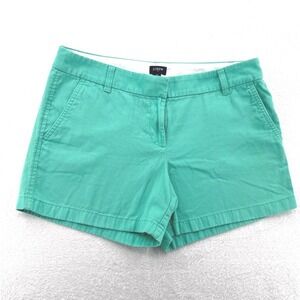J.Crew Women Shorts 10 Aqua Green Chino Cotton Mid Rise Preppy Casual Beach Vaca